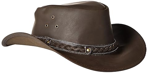 crushable leather outback hat