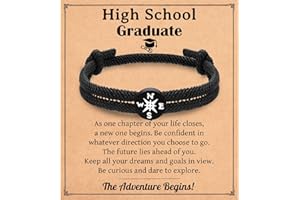 IKIATY 2025 Graduation Gifts for Him Men Boys, High School 5th 6th 8th Grade Kindergarten Preschool College Masters Degree Graduation Gifts Compass Bracelet for Grandson Son Nephew Friends