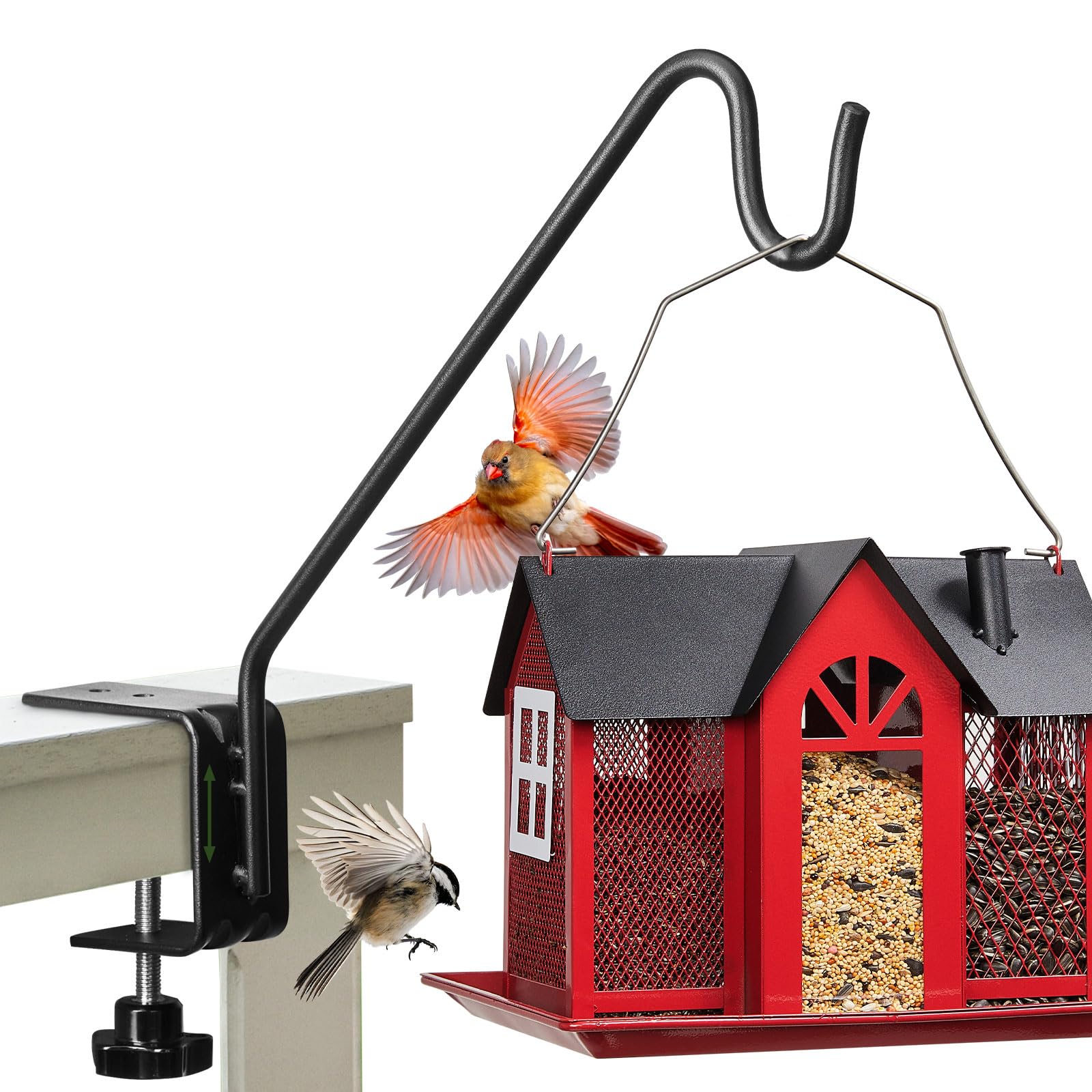 Photo 1 of Kingsyard Middium Heavy Duty Deck Hook - 10 inch Metal Deck Railing Hooks for Hanging Bird Feeders, Planters, Suet Baskets, Lanterns, Wind Chimes