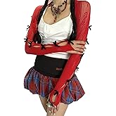 Arogheiz Women's Mesh Lace Shrug Crop Top Y2K Aesthetic Grunge Arm Sleeves Cardigan with Bow Going Out Shirts Summer