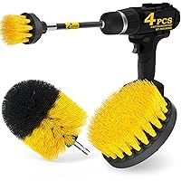 Holikme 4Pack Drill Brush Power Scrubber Cleaning Brush Extended Long Attachment Set All Purpose Drill Scrub Brushes Kit for 