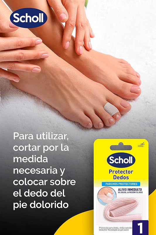 Scholl Tubo Protector para Dedos, Uñas y Callos, Alivio Inmediato del Dolor, la Presión y el Roce, Negro, Estándar