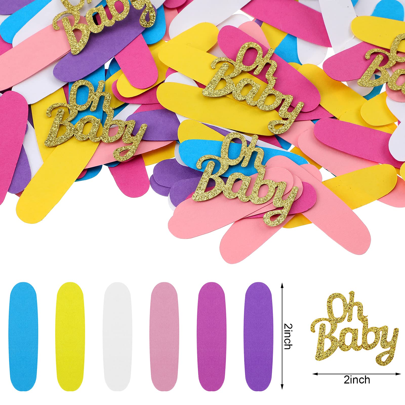 350 Pieces Baby Confetti Sprinkles Baby Shower Party Table Sprinkles Decorations Donut Paper Confetti Stickers for Birthday Shower