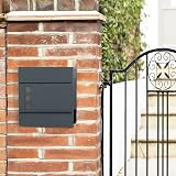 SONGMICS Modern Mailbox Lockable Wall-Mounted Anthracite Grey GMB052G01 view 2