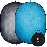 Kate Collapsible Backdrop Blue and Gray self Tape Auditions Backdrop 141 | Collapsible Backdorp 5'x6.5' Blue Gray Microfiber Backdorps for Self-Tape, Professional Video Conferencing