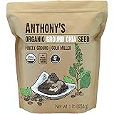 Anthony's Organic Ground Chia Seed, 1 lb, Finely Ground, Cold Milled, Gluten Free, Non GMO