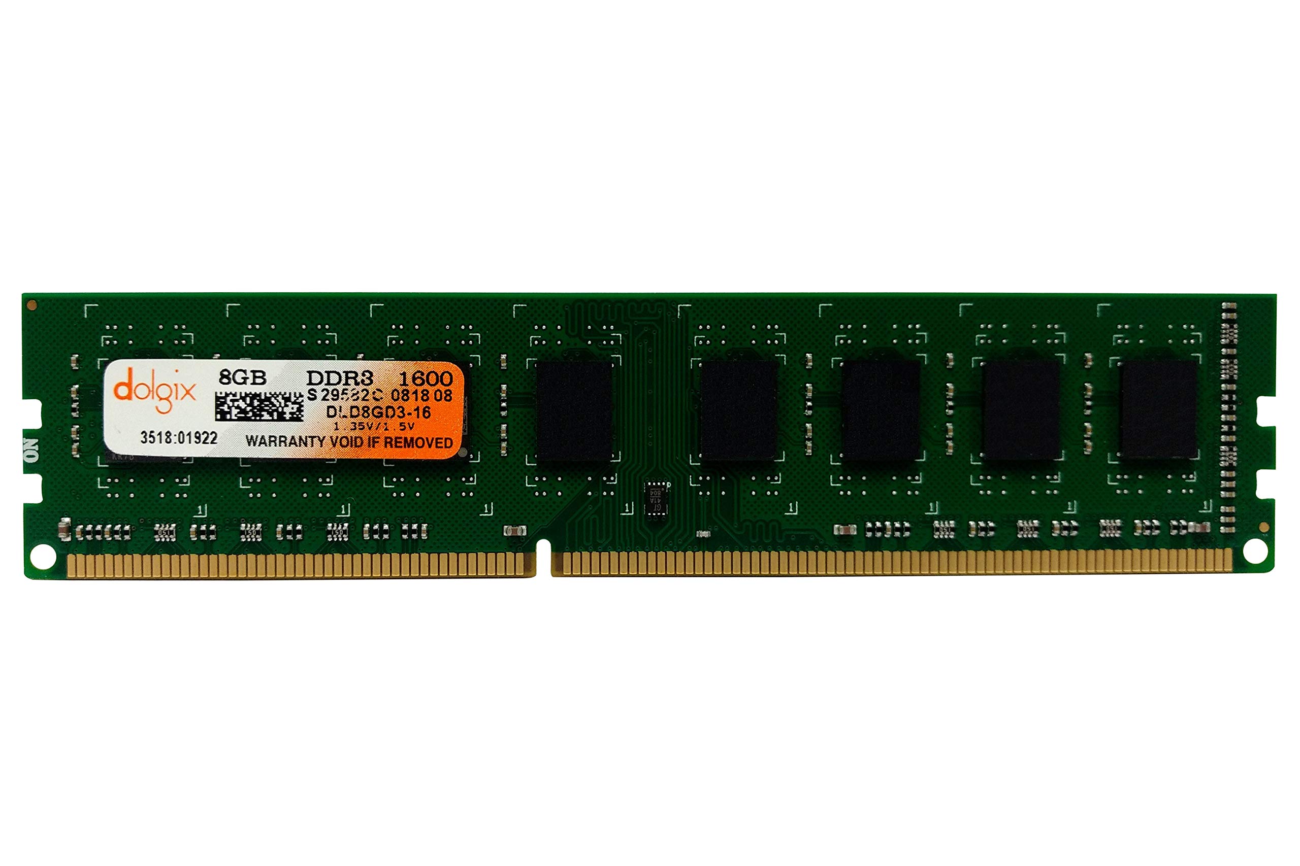 Dolgix® 8GB DDR3 |1600MHz RAM | Desktop RAM | Desktop Memory CL-11 U-DIMM | Long-DIMM | PC3-12800 | 2Rx8 Dual Rank | 3-Year Warranty- (Made in India).