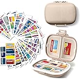 Pill Organizer with Medicine Labels Travel Daily Pill Container Mini Medication Organizer Storage Pill Organizer Travel Essen