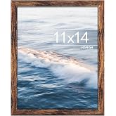 Fisnish 11x14 Picture Frame, for Tabletop Display, Horizontal or Vertical Wall Mounting, Brown
