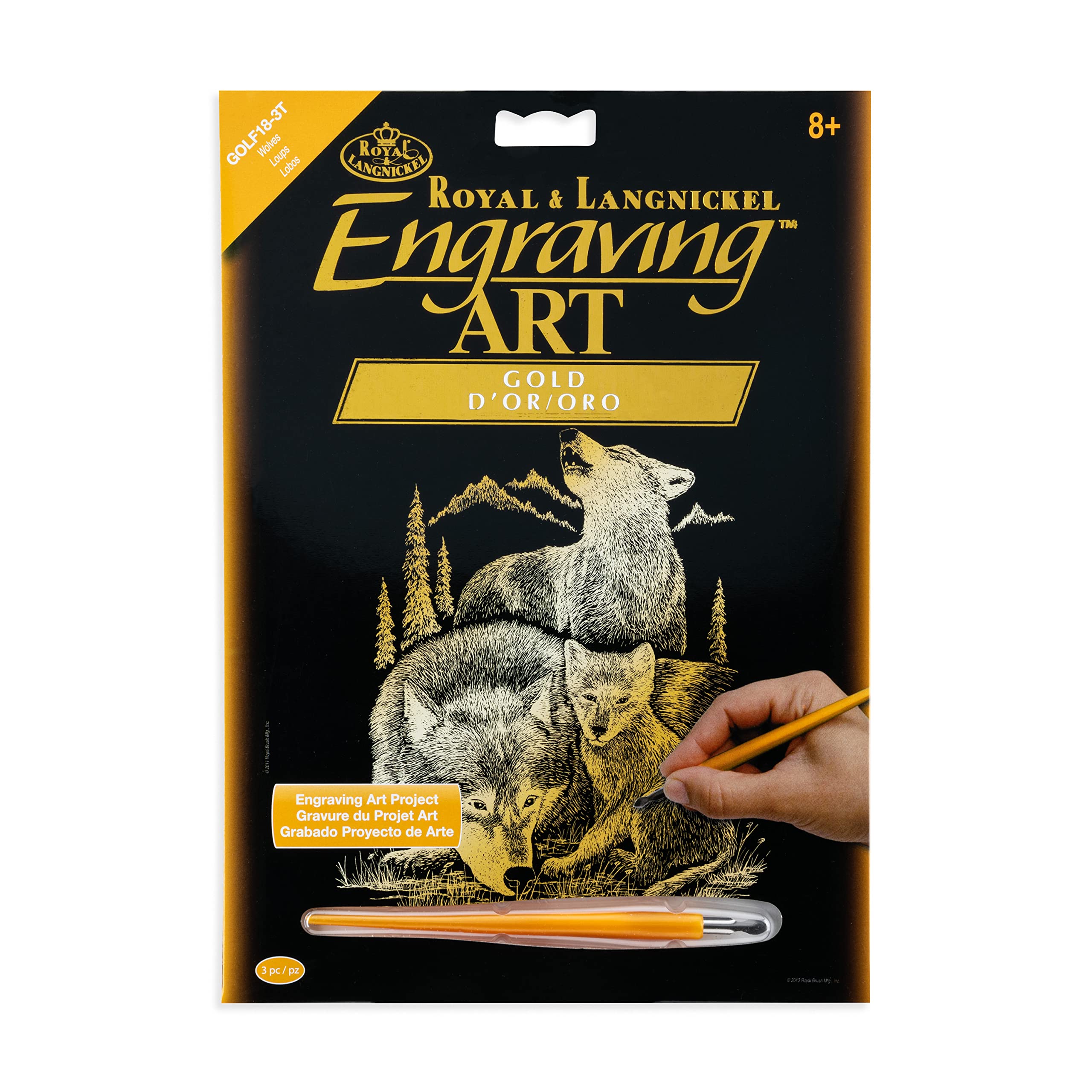 Royal & Langnickel Gold Engraving Art A4 Size Wolves Designed Painting Set
