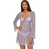 Becca Womens Paradise Buckle Tunic, Plunge Neck, Casual, Beach Cover Ups for Women