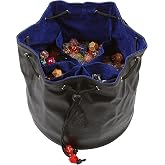 Forged Dice Co. Pouch of The Endless Hoard Dice Bag - Holds Over 1,000 Polyhedral Dice - Dice Storage Bag with 7 Pockets - Perfect for Bulk Dice - Black/Blue
