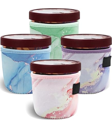 Amazon.com: JOYEONDEF 4 Pack Reusable Ice Cream Neoprene Sleeve