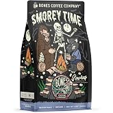 Bones Coffee Company S'morey Time Flavored Coffee - Medium Roast - Ground or Whole Bean - Low-Acid Arabica Coffee Beans - Balanced S'mores and Graham Cracker Flavor - 12 Oz