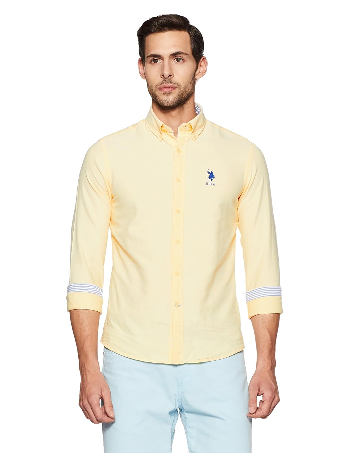 us polo association men's striped slim fit casual shirt