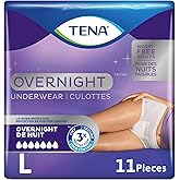 Tena Incontinence Underwear for Overnight, Unisex, Large, 11 Count