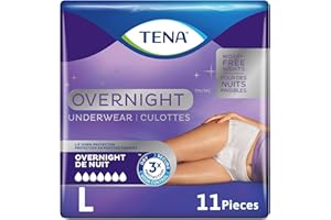 Tena Incontinence Underwear for Overnight, Unisex, Large, 11 Count