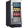 Mini Fridge, Kalamera 15 inch Beverage Cooler Refrigerator With Seamless Stainless Steel Door Built-in or Freestanding - 96 C