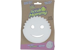 Scrub Daddy Dual-Sided Sponge and Scrubber- Scrub Mommy Dye Free - Scratch-Free Scrubber for Dishes and Home, Odor Resistant,