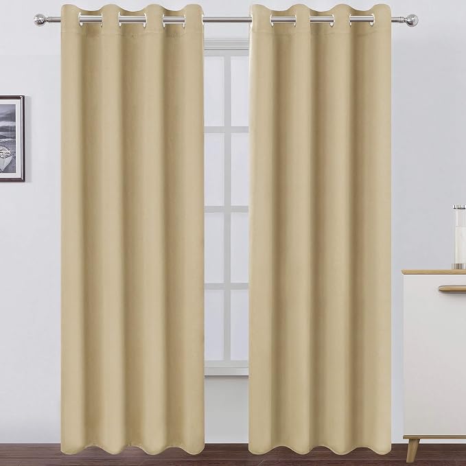 Amazon.com: LEMOMO Latte Blackout Curtains/52 x 84 Inch Long/Set of 2