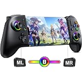 Mocagen MC200 Mobile Gaming Controller for iPhone &amp; Android /iPad Mini, Phone Controller with Hall Effect Joysticks &amp; Analog Trigger, Enhanced Grip, RGB Lighting, Turbo, Macros Mac Game