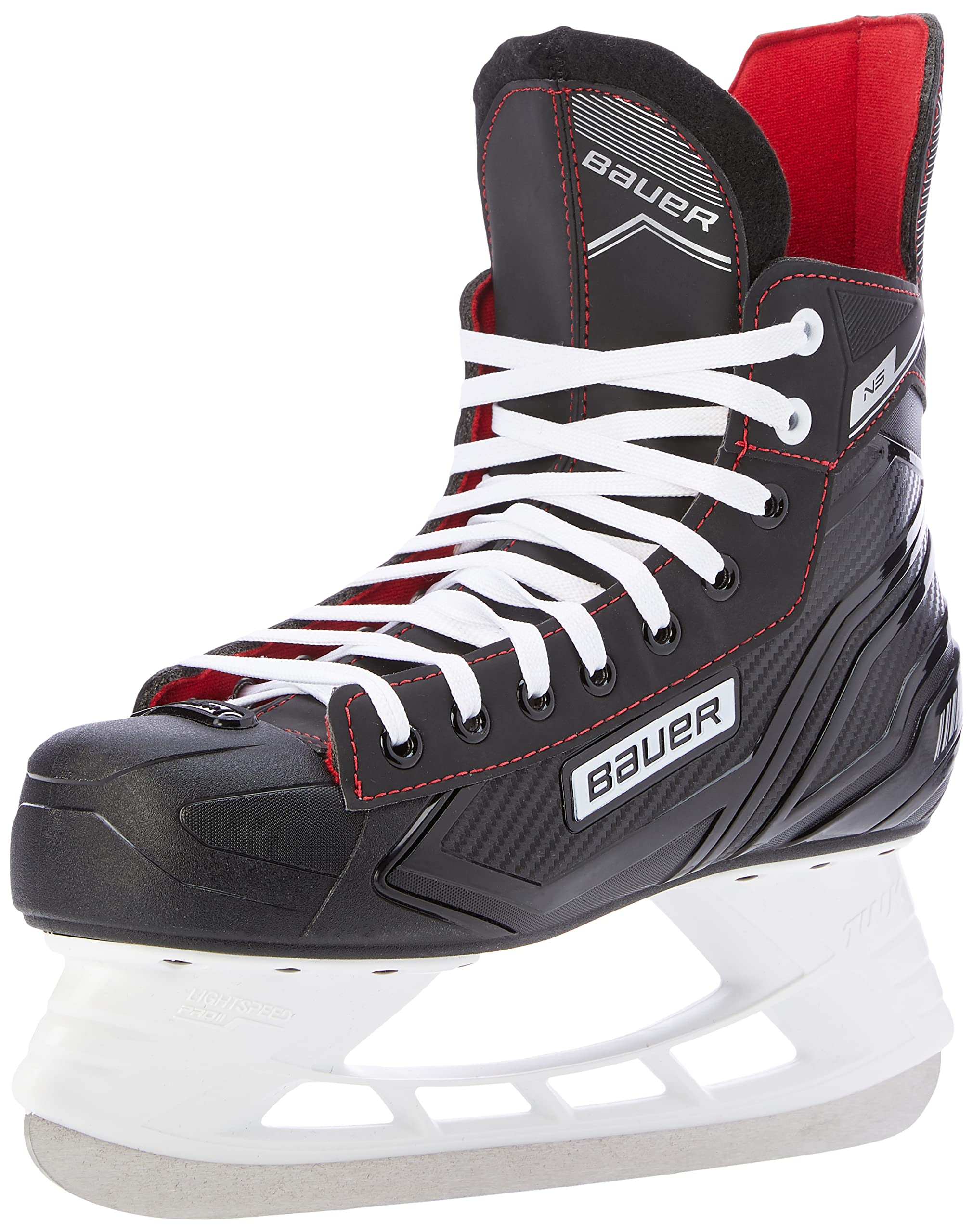 BAUER Herren Eishockey Schlittschuhe NS Senior, schwarz/rot, 47 EU