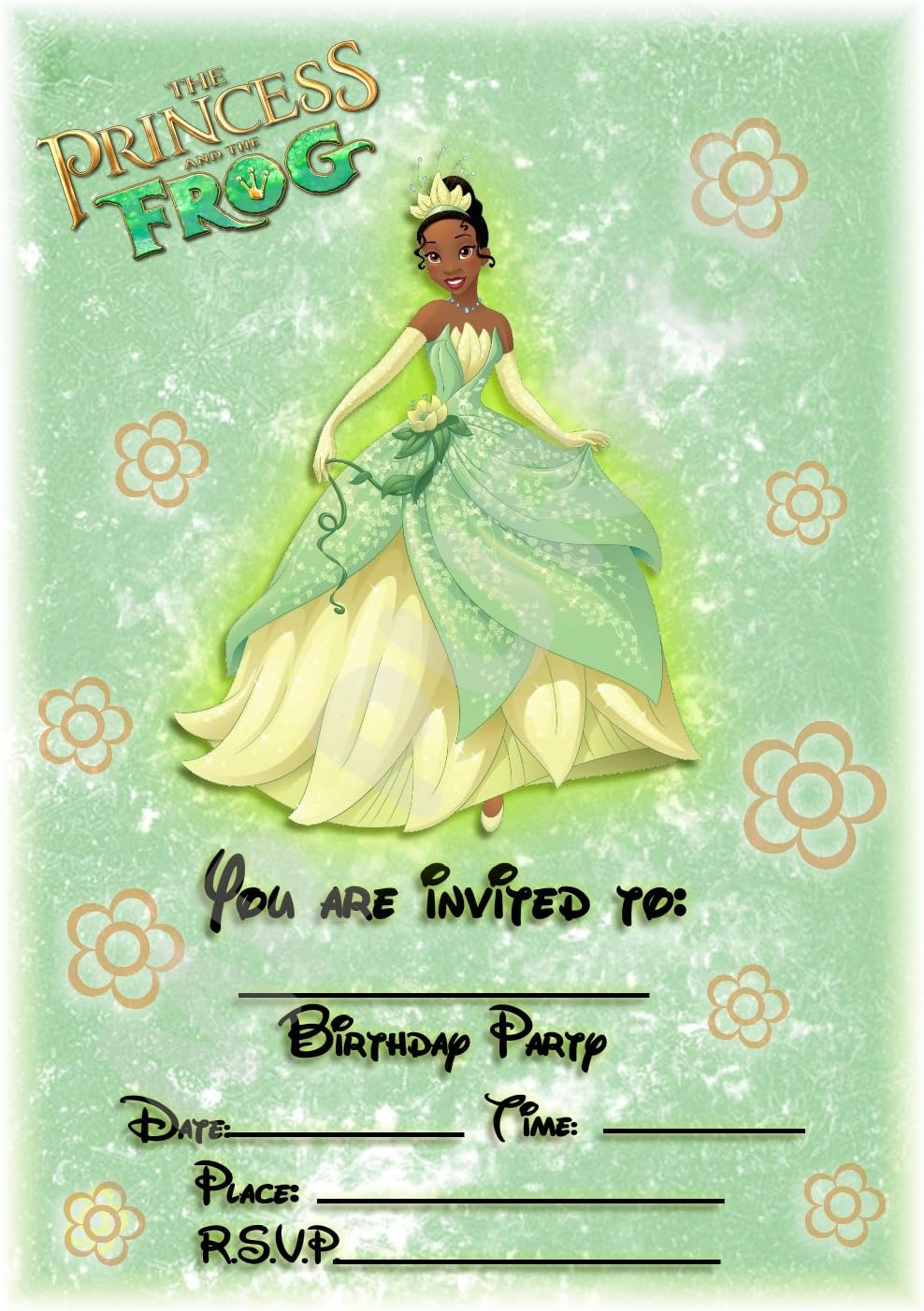 Party Supplies Toys Games Floral Portrait Design Without Envelopes Pack Of 12 A5 Invitations Disney Princess And The Frog Birthday Party Invites Party Supplies Accessories Gaixample Org
