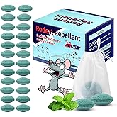 Mouse Rodent Repellent,24 Pack Peppermint Lemon Mice Repellent for Squirrel Rats Spider Pests, Natural Repellent for Kitchen, Warehouse, Car, Indoor, Outdoor, Safe for Pets & Family