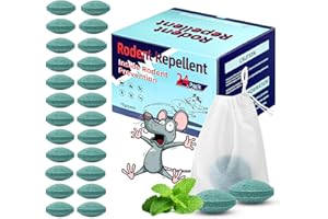 JIN&CO Mouse Rodent Repellent, 24 Pack Peppermint Lemon Mice Repellent for Squirrel Rats Spider Pests, Natural Repellent for Kitchen, Warehouse, Car, Indoor, Outdoor, Safe for Pets & Family