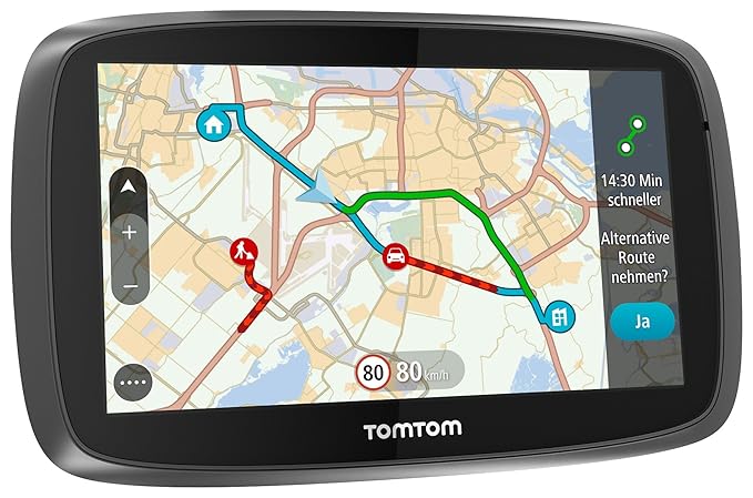 TomTom GO 5100 World Navigationssystem (13 cm (5 Zoll) kapazitives Touch Display, Sprachsteuerung, Traffic/Lifetime Weltkarte
