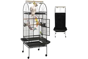 Sinopet 69-inch Large Bird Cage with Stand, Flight Cages for Parakeets & Play Top & Birdcage Cover for African Grey Quaker Amazon Cockatiel Sun Parakeet Green Cheek Conure Lovebird Eclectus Parrot