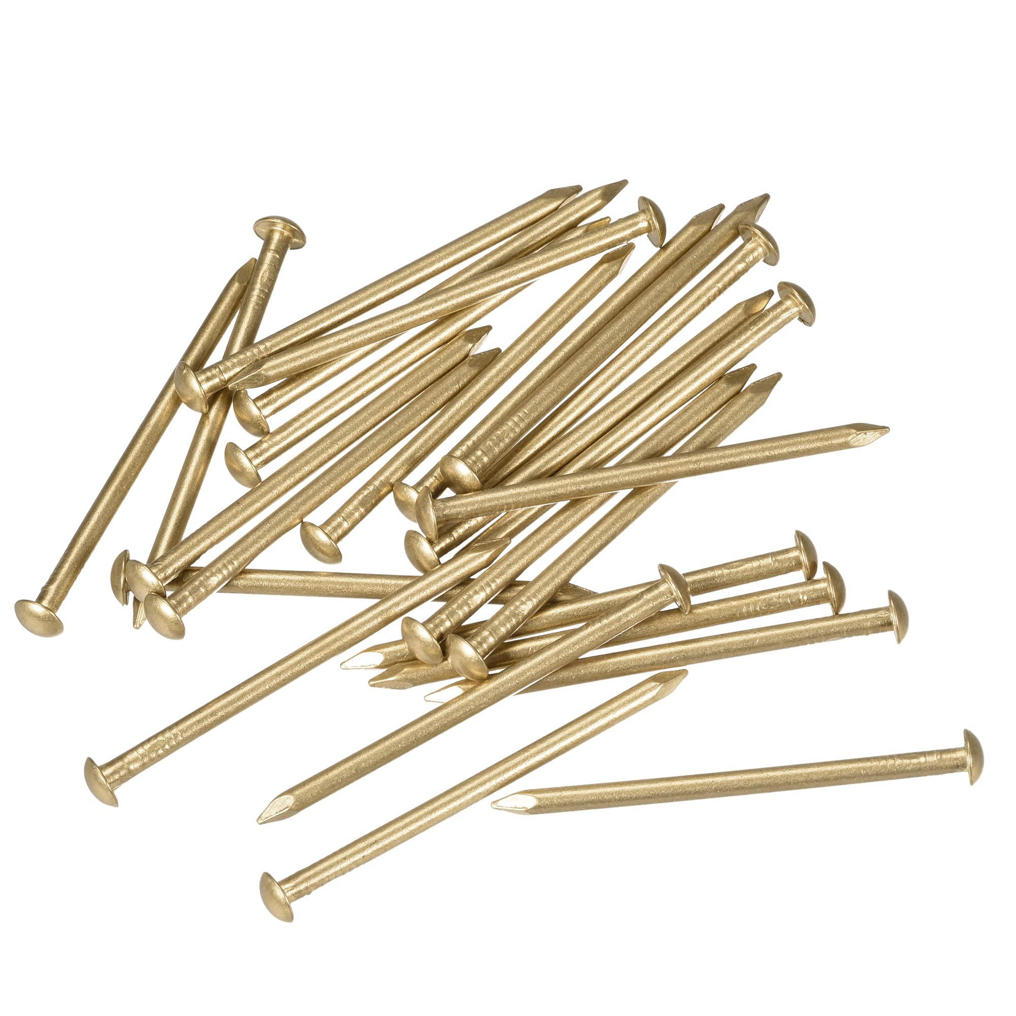 sourcing map Small Tiny Brass Nails 2.8x55mm for DIY Decorative Pictures Wooden Boxes Household Accessories 25pcs