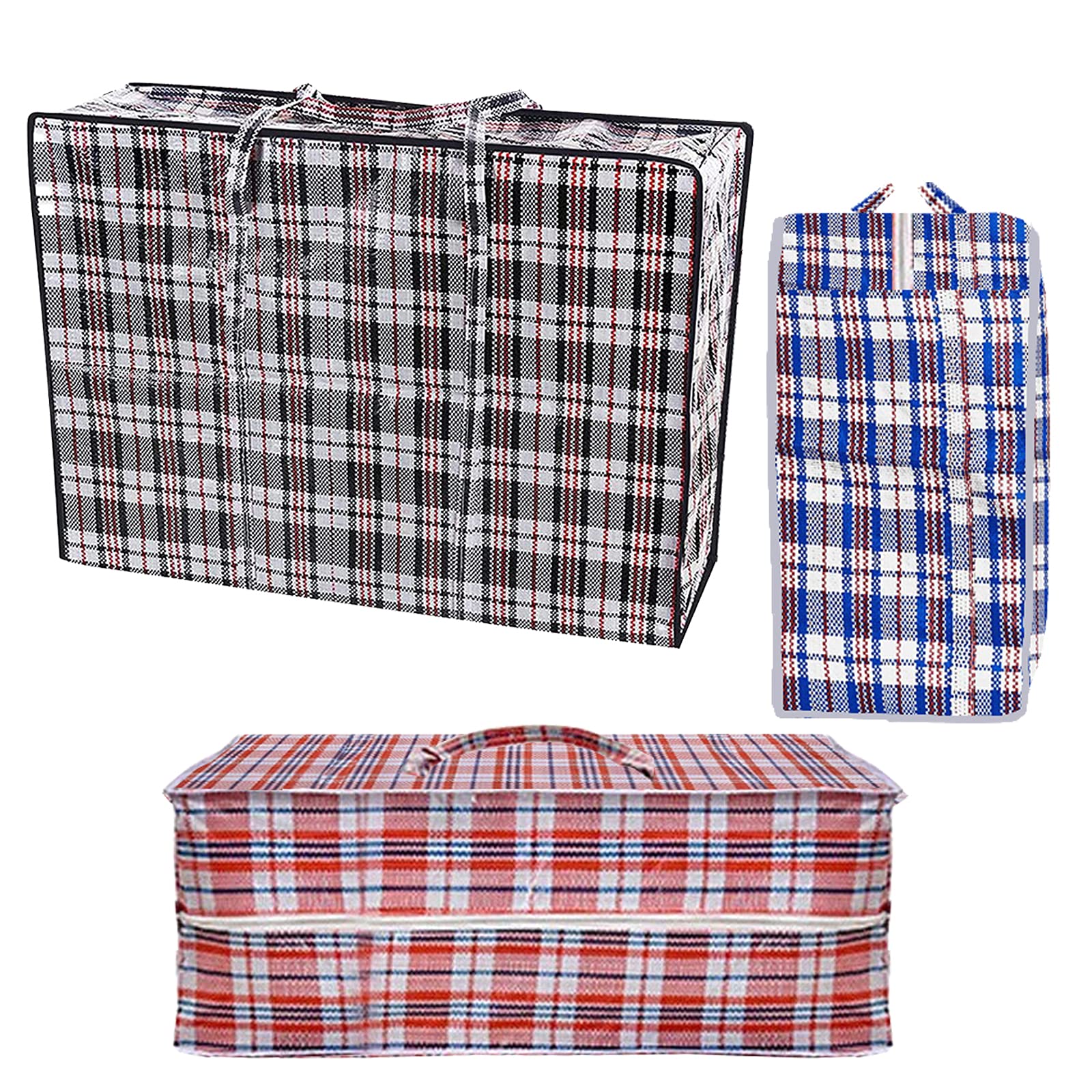 3X MIRUB Big Jumbo Large (80x70x30) XL Strong Laundry And Clothes Storage Bags with Zips, Giant Zipper Bag is Essential For Moving House, Packing and Shopping