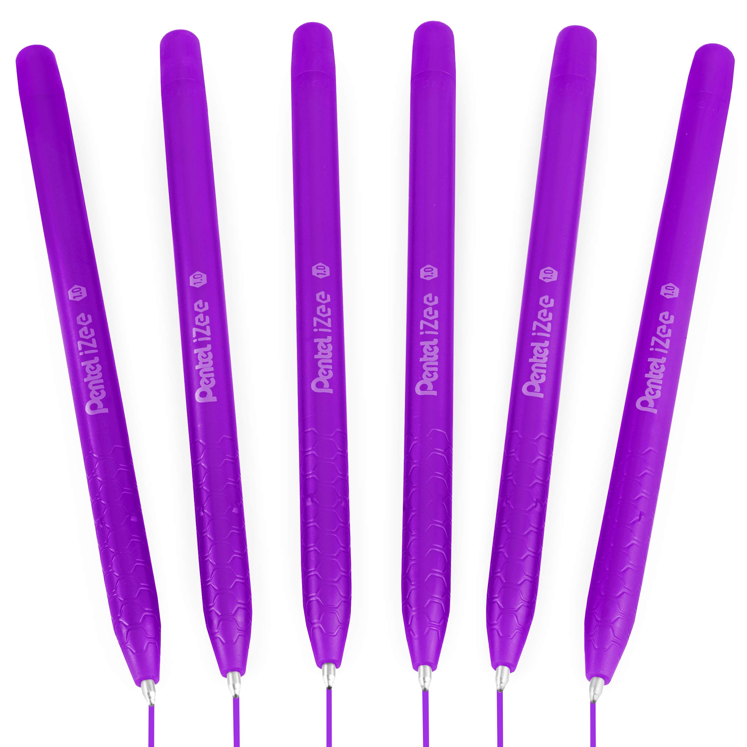 Pentel iZee BX460 Stick Ballpoint Pen - 1.0mm Nib - Violet Ink - Pack of 6