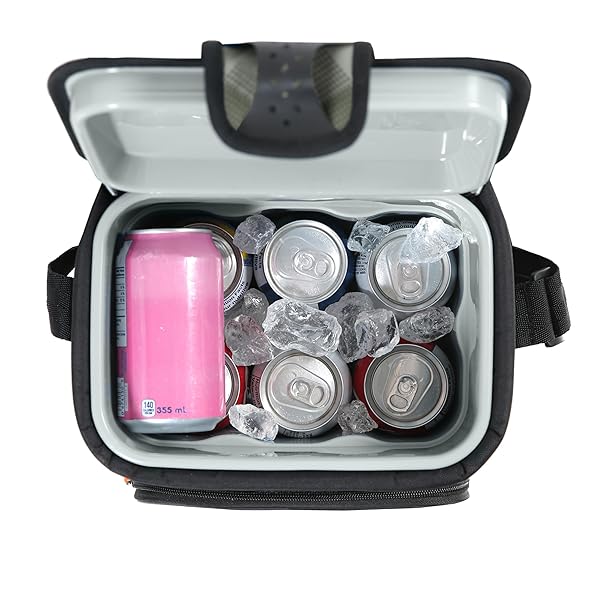 TITAN BY ARCTIC ZONE ZIPPERLESS SOFT SIDED COOLER WITH HARDBODY LINER AND SMARTSHELF, INSULATED BAG WITH SHOULDER STRAP FOR LUNCH AND TRAVEL, 9 CAN CAPACITY, SEAGRASS