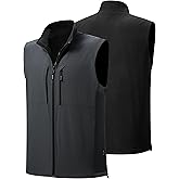 FREE SOLDIER Mens Winter Vest Outerwear Warm Fleece Lined Windproof Reversible Softshell Sleeveless Jacket for Work Hiking