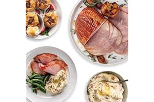 Omaha Steaks Thanksgiving Duroc Ham Dinner (Duroc Boneless Country Ham, Roasted Garlic Mashed Potatoes, Steakhouse Creamed Corn, Green Beans in Butter Sauce, Caramel Apple Tartlets, Baguettes with Garlic Butter Sauce) Serves 5