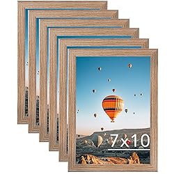 JCJMY 7x10 Picture Frame Set of 6 Rustic Brown for