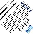 BOWSOUL 30inch Hunting Carbon Archery Arrows with 2.75” High Hardness Vanes Spine 400 for Compound Bow and Recurve Bow