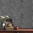 VaryPaper 15.7" x 315" Industrial Dark Grey Concrete Wallpaper Peel and Stick Grunge Cement Wallpaper for Bedroom Living Room Removable Self Adhesive Concrete Contact Paper for Countertops Waterproof