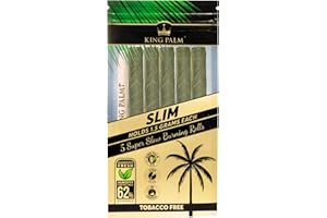 King Palms Organic Pre Rolls Tobacco & Chemical Free Super Slow Burning 100% Real Palm Leaf Just Fill It w/Free Carrying Tube