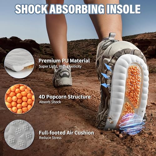 Memory Foam Insoles,4D Popcorn Work Comfort Insoles for Work Boot