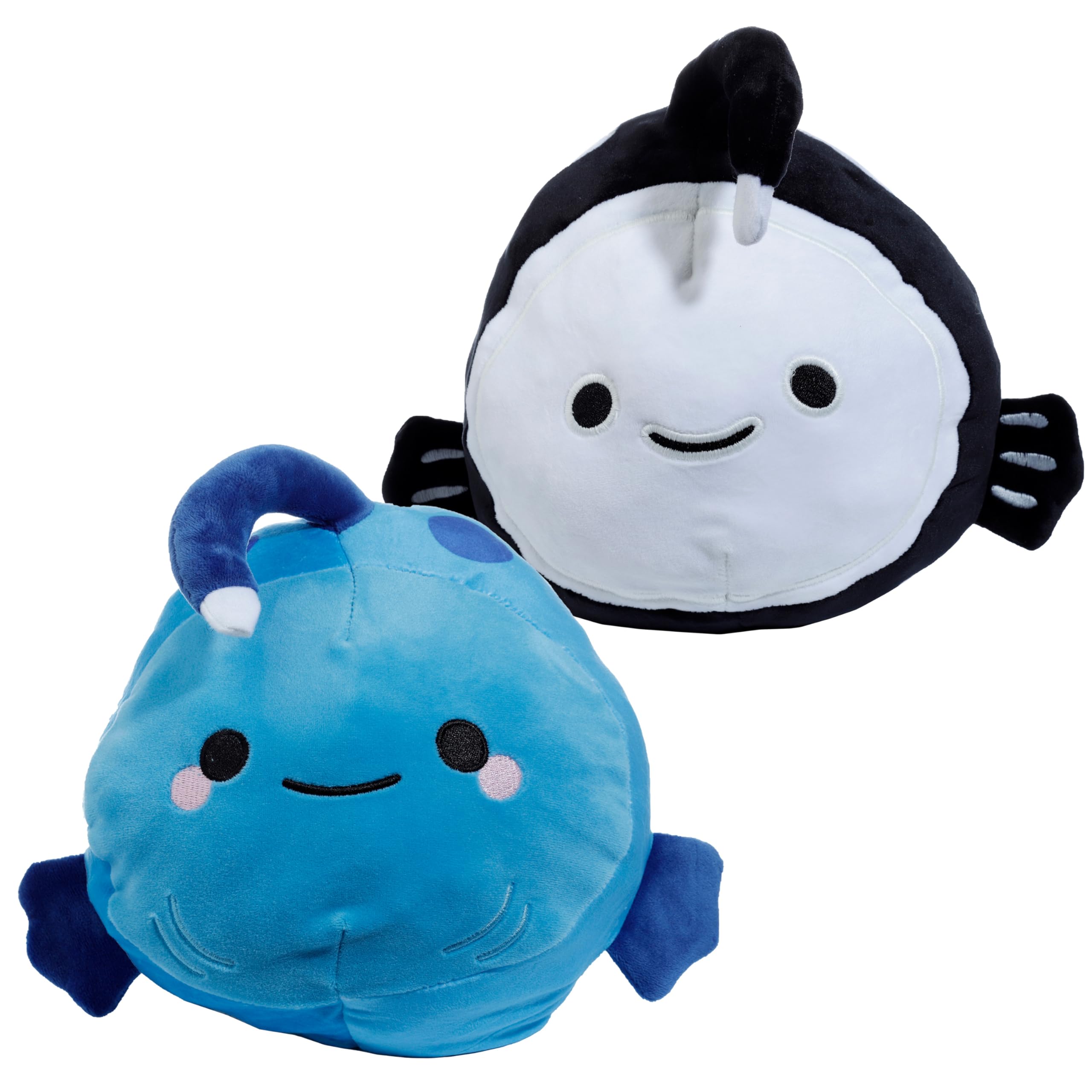 Puckator Squidglys Cedric the Angler Fish Reversible Adoramals Glow in the Dark Plush Toy - Plushies Cute Animal Baby Newborn Kids Toys Stuff Gifts Gift For Girlfriend Cuddly Stuffed Toy Plushie