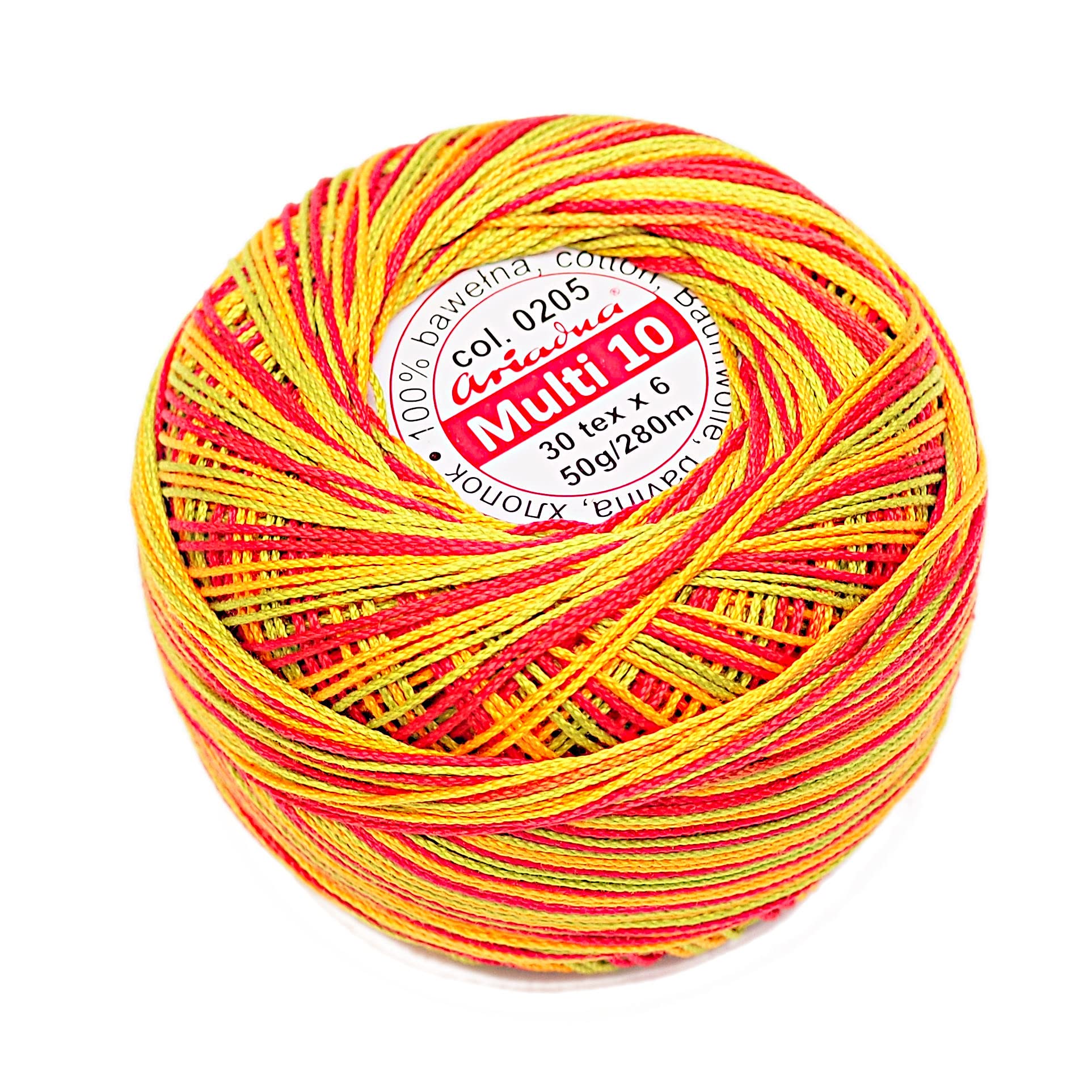 Ariadna Gradient Crochet Cotton Size 10 Gradient Ball Yarn 306yd / 280m Quality Thread 50g (Rainbow 205), Green