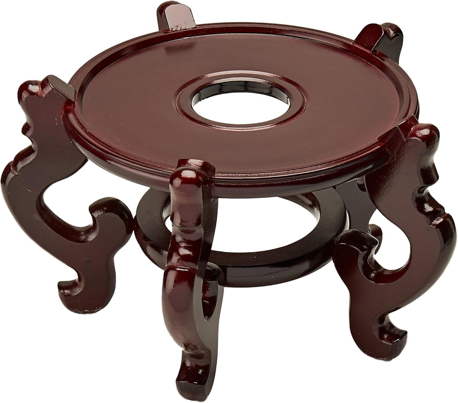 Oriental Furniture Rosewood Fishbowl Stand Size 8.5 in. Base Diameter