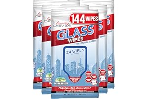 Car Glass Cleaner Wipes for Car interior Cleaning for Glass Wipes for Car Windows for Windshield for Glasses or Mirrors, Kitchen, Home and Auto by Luxury Driver - Ocean Breeze (6 Resealable Packs)