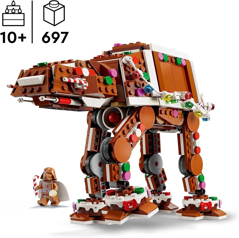 Star Wars 40806 Lebkuchen AT-AT - Weihnachtlicher Bausatz für Kinder inkl. Darth Vader Minifigur & Lichtschwert - Deko für die Weihnachtszeit - Geschenk für Jungen und Mädchen ab 10 Jahren & Fans — Foto 2 von 8