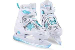OBENSKY Snowflake Ice Skates for Kids | Adjustable Ice Hockey Skates for Toddlers Girls and Boys | Fun Ice Skating Shoes for Outdoor and Rink | Soft and Comfortable Lining | Great for Her Him