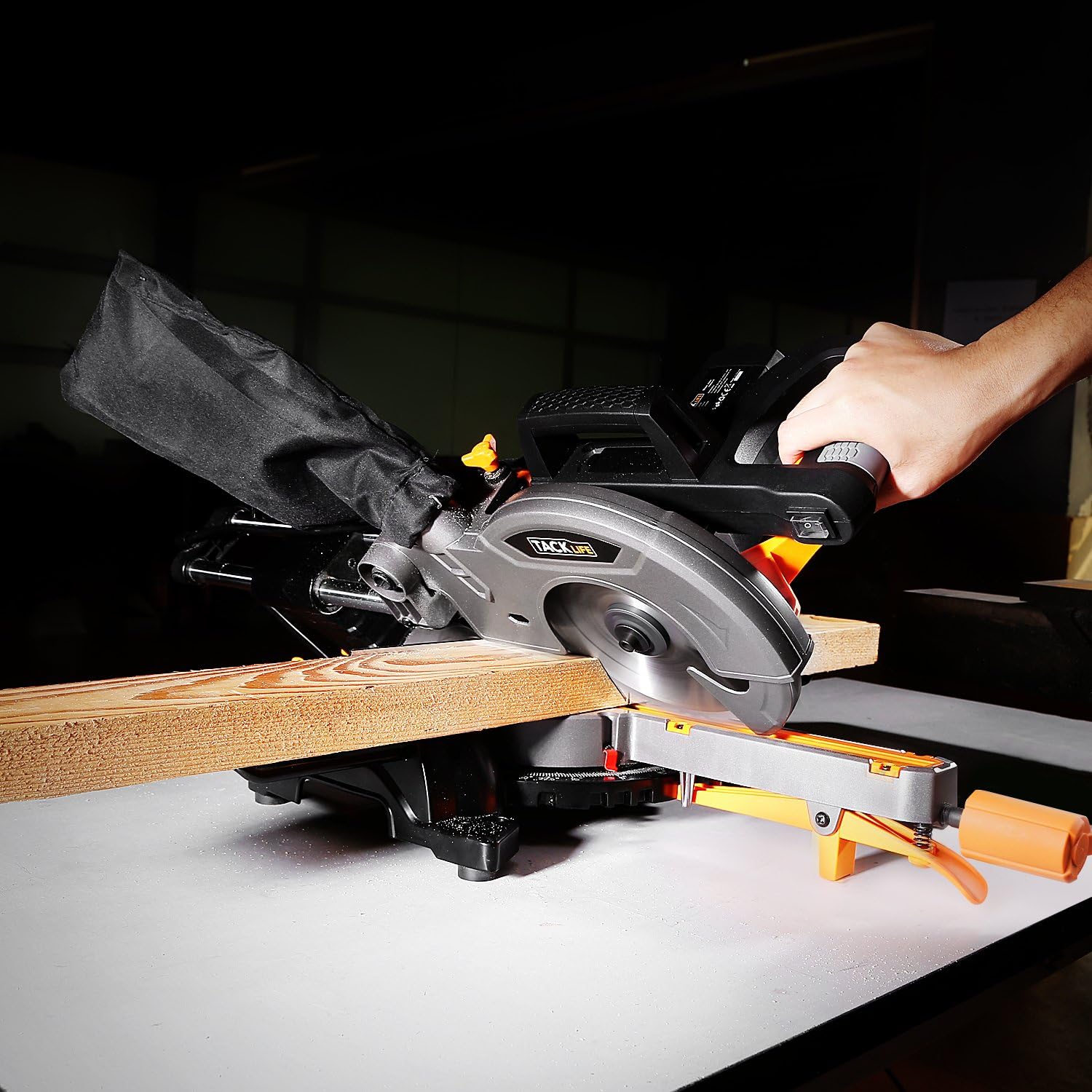 Super Saturday Mitre Saw TACKLIFE 1500W 4500RPM Sliding Mitre Saw 300mm