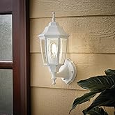 MULANDI Photocell-Controlled Outdoor Wall Light – Die-Cast Aluminum & Glass Water-Resistant Exterior Fixture, Wet Location Ra